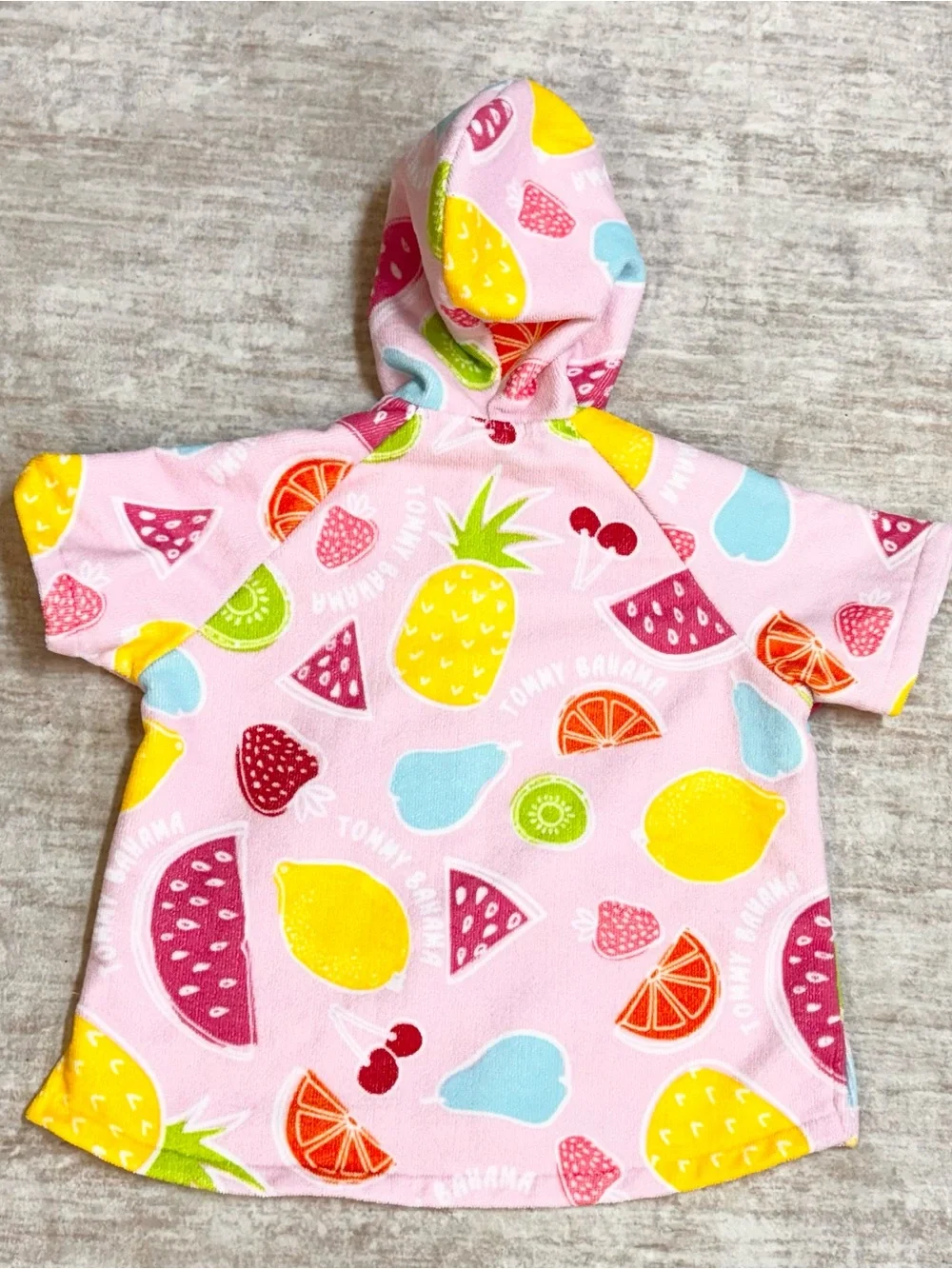 Tommy Bahama Kids Girls Small 3-6 Terry Cloth Swimsuit Cover up Towel Fruit Trop